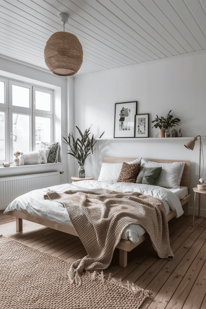 image of a beautiful scandinavian bedroom