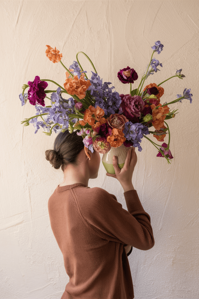 lady inspo club holding flowers