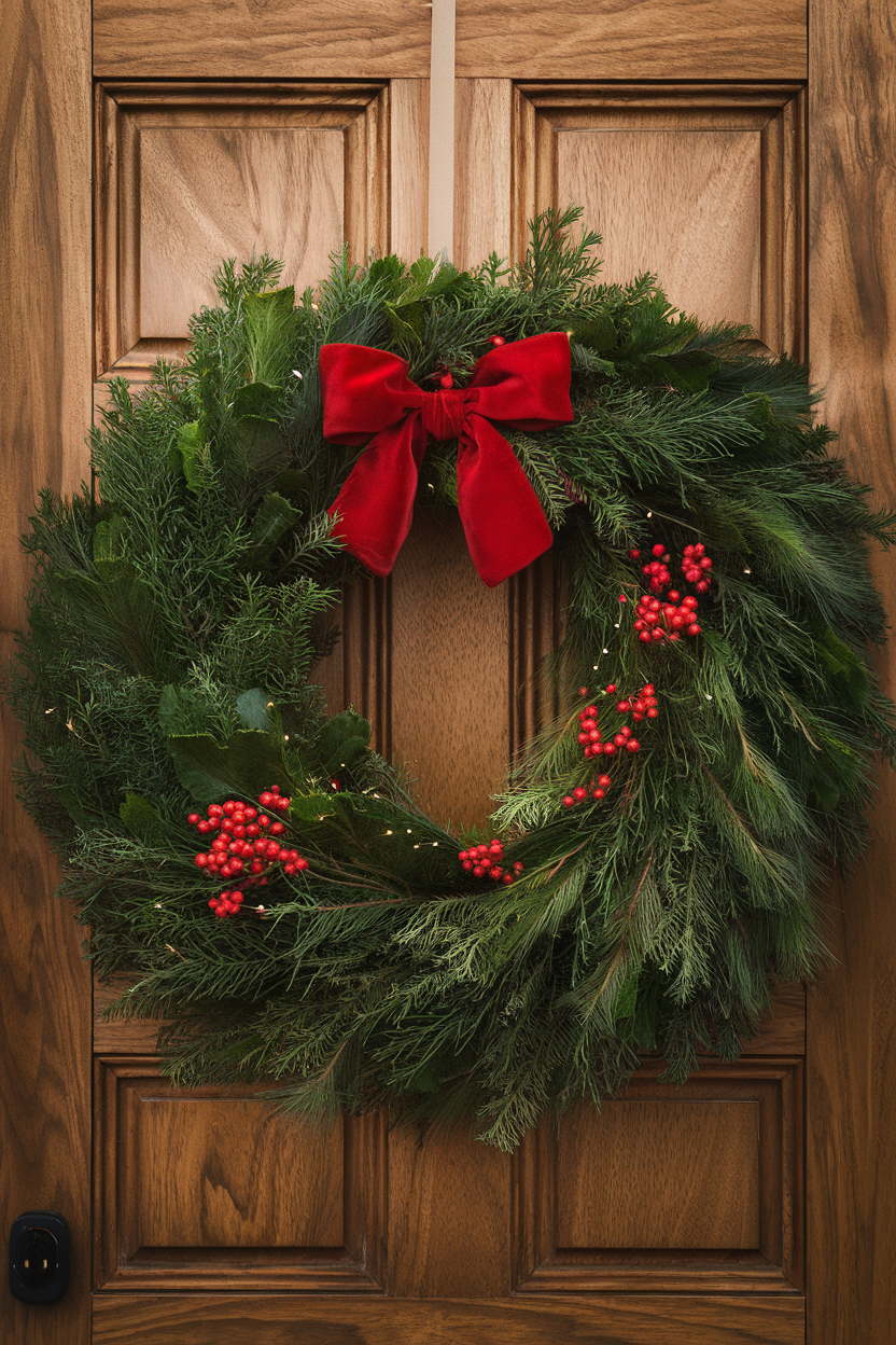 christmas classic evergreen wreath