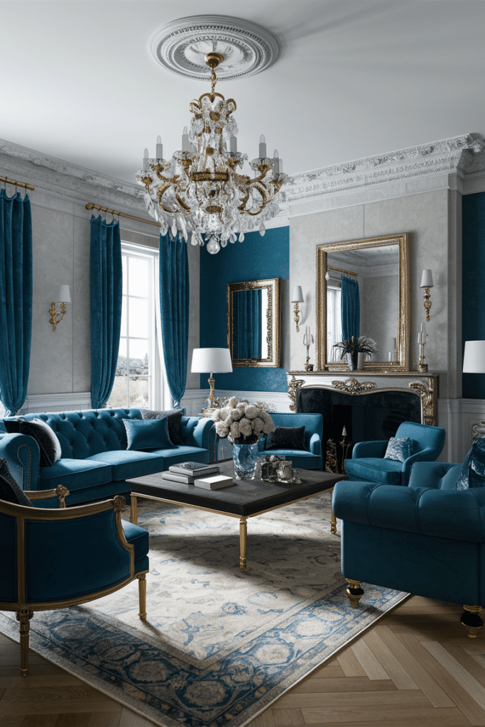 elegant living room with classic glamour