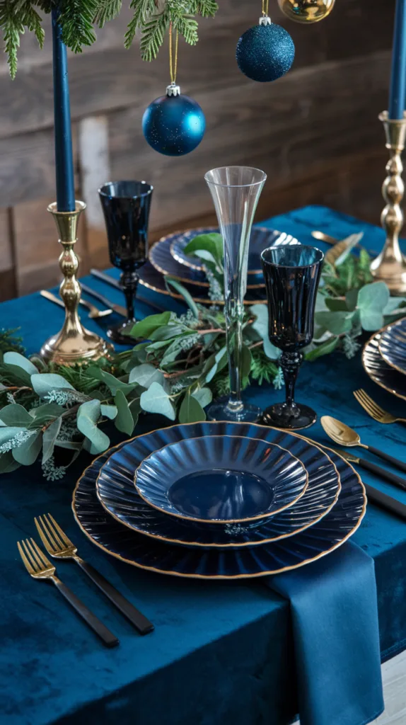 christmas color trends midnight blue and gold