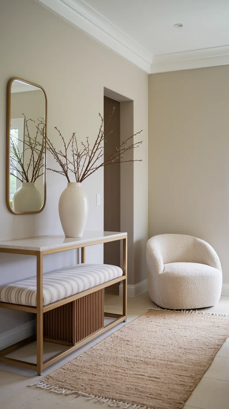 entryway decor with accent chair