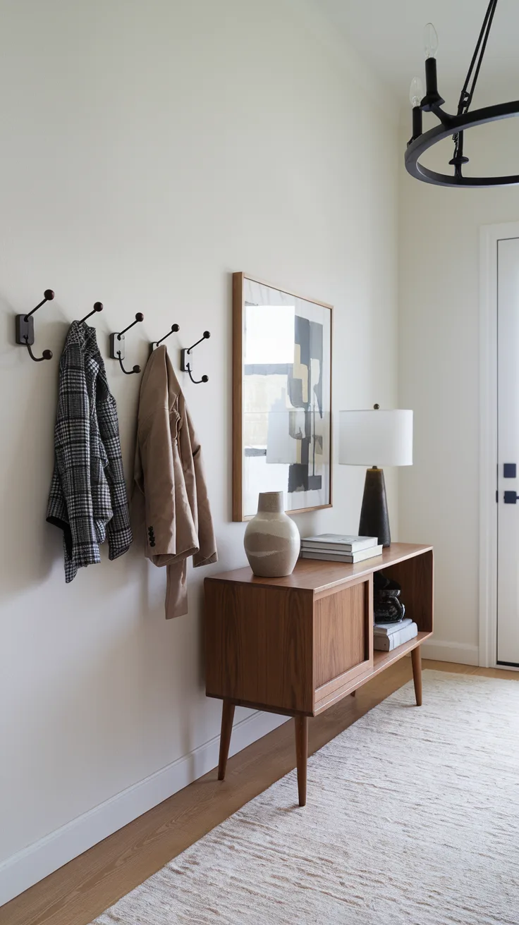 entryway decor with hooks