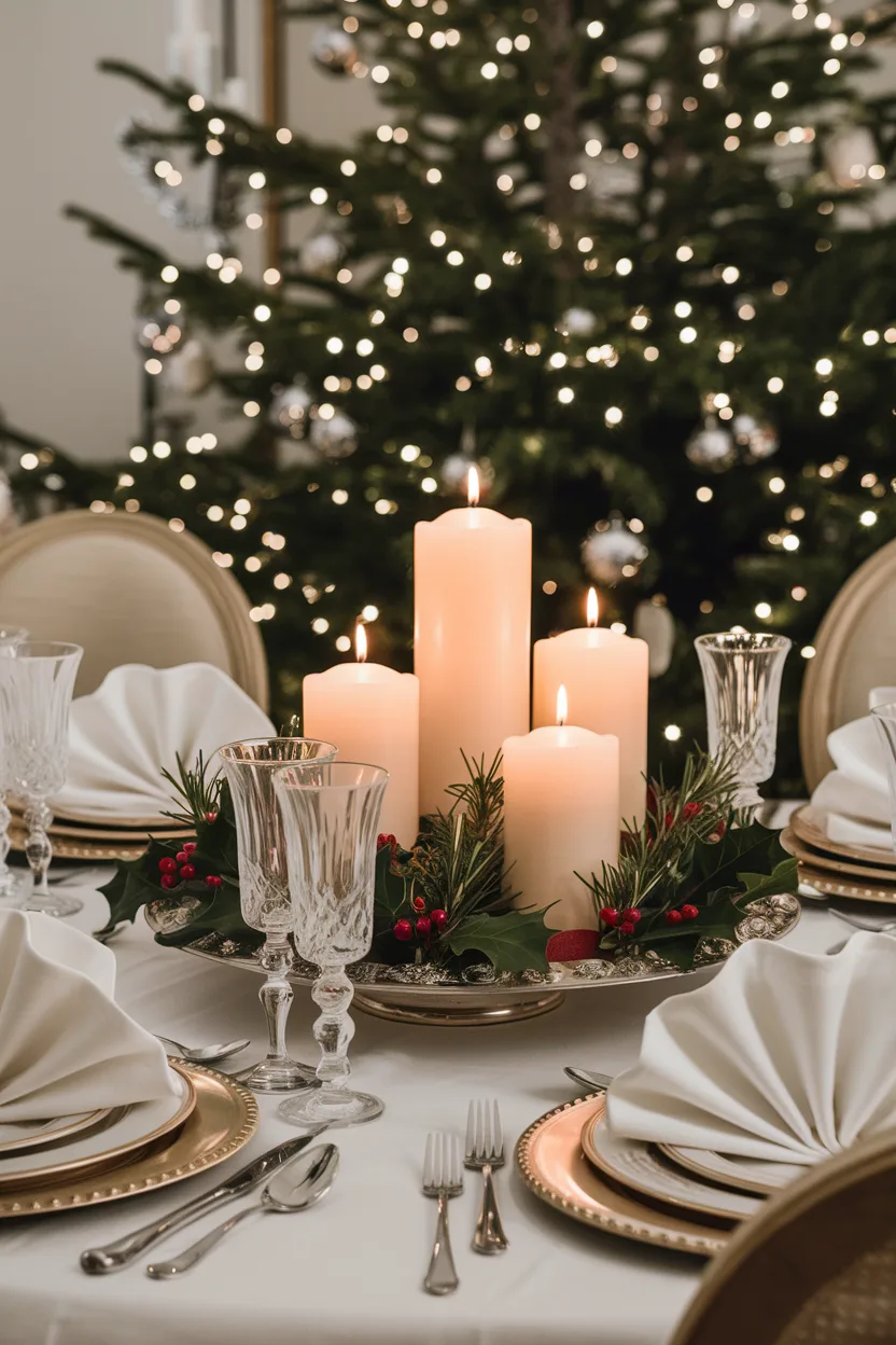 classy christmas elegant candle centerpiece