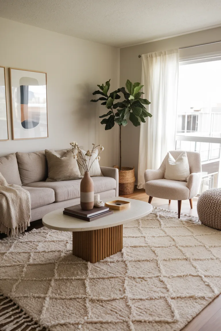 cozy living room soft rug