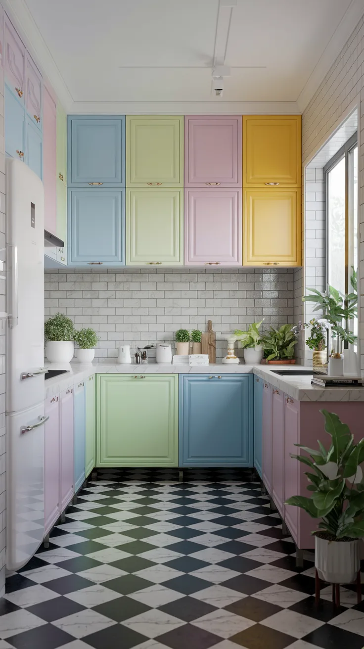 kitschy kitchen tile flooring