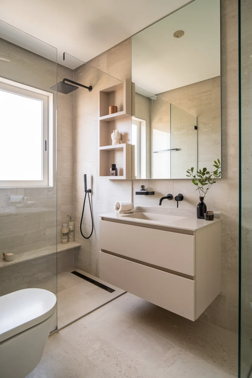 small bathroom with clear floor