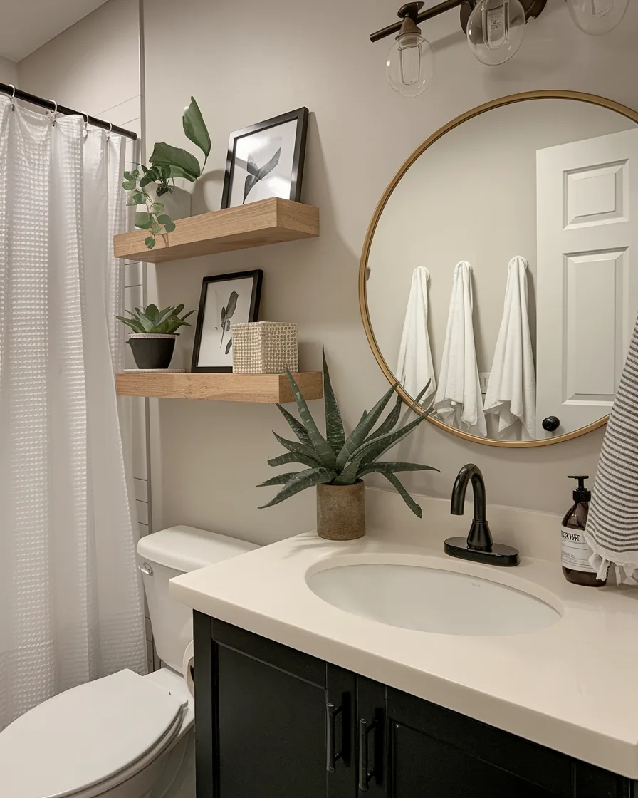 small bathroom with greenery