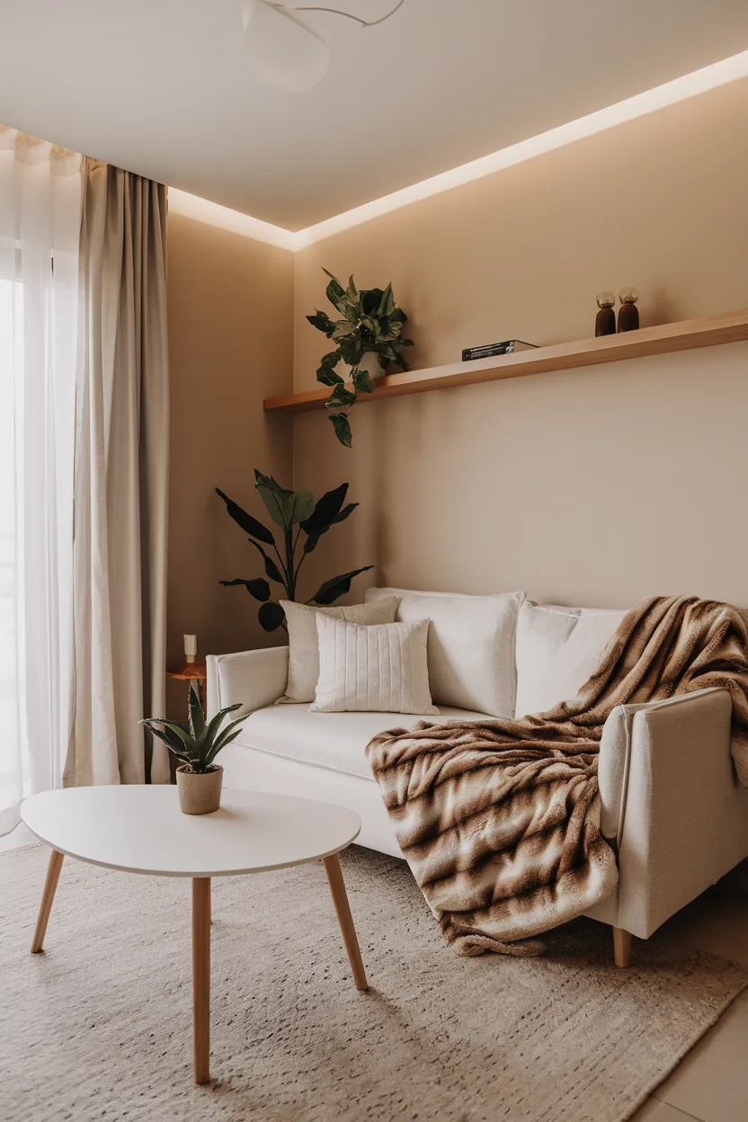 small cozy living room minimal decor