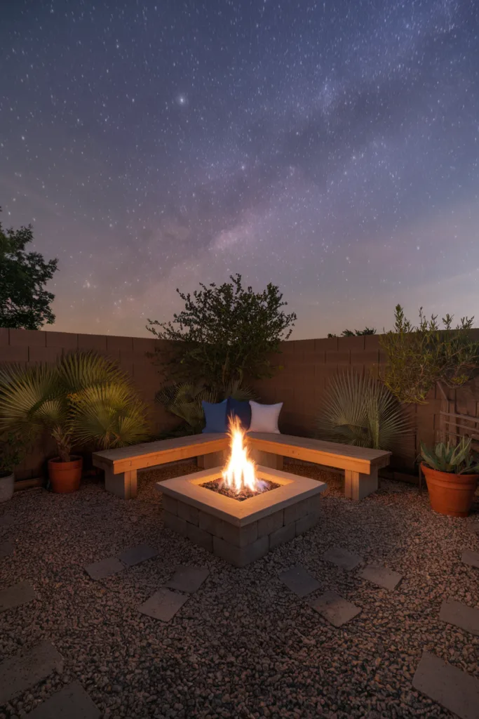 backyard firepit corner