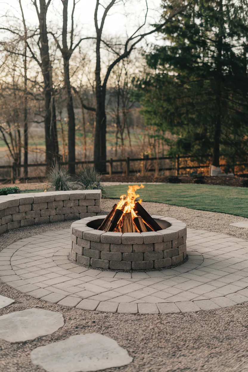 backyard firepit patio pavers