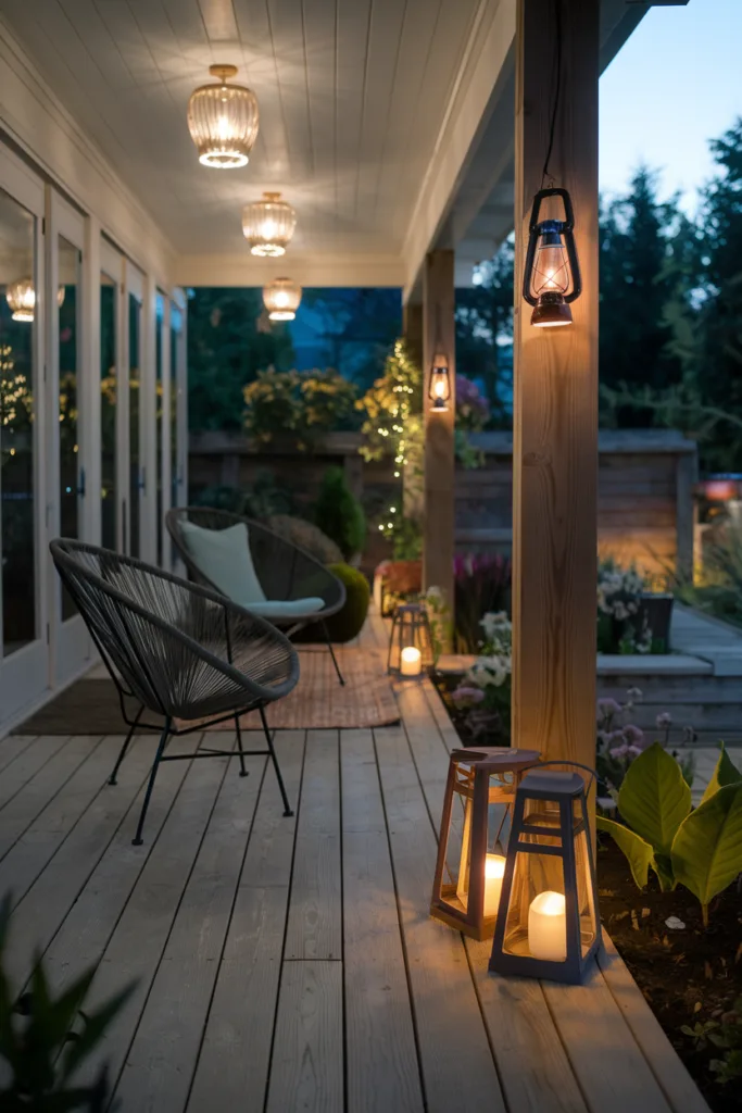 cozy porch ideas led lighting