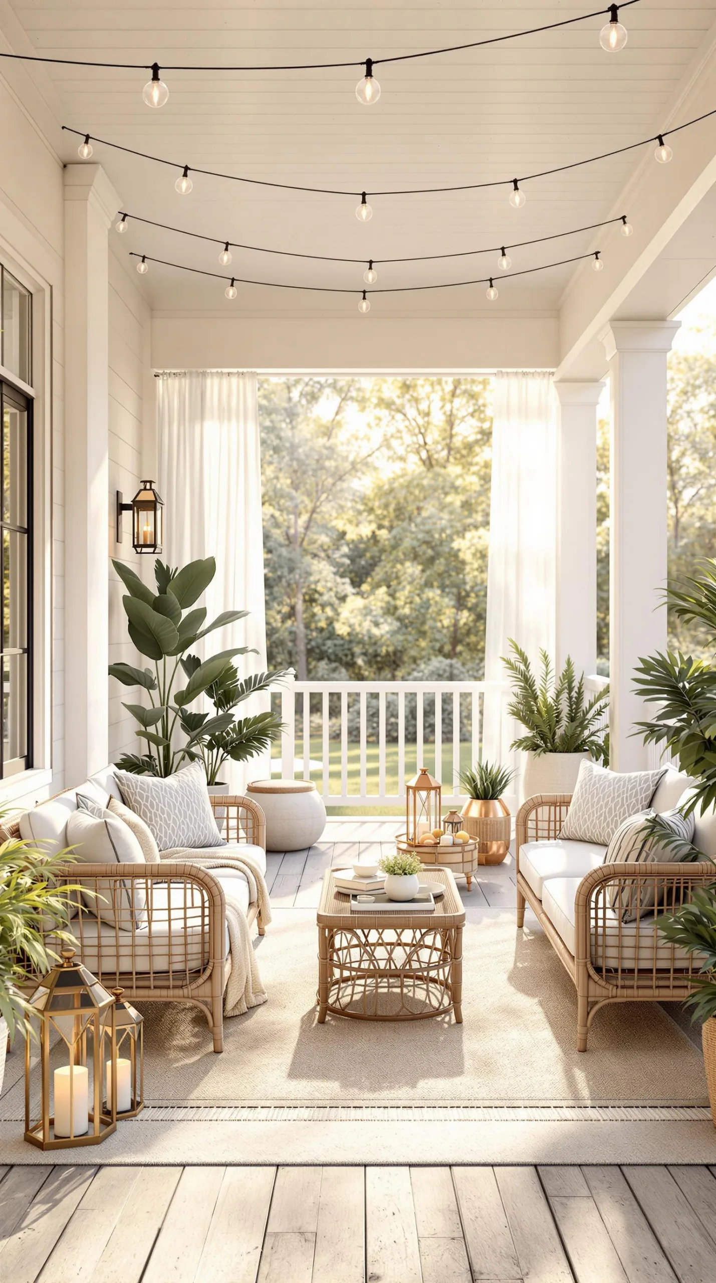 cozy porch ideas outdoor curtains