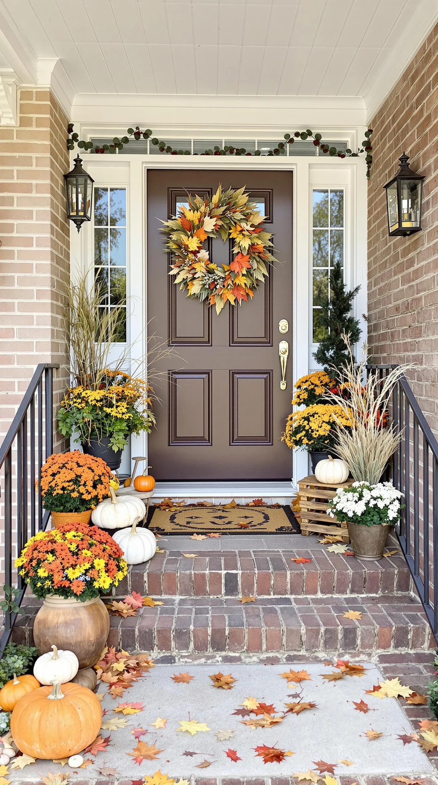 cozy porch seasonal decor