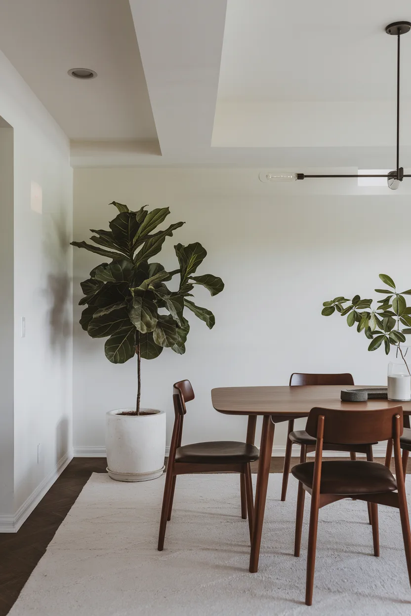 elegant dining room greenery