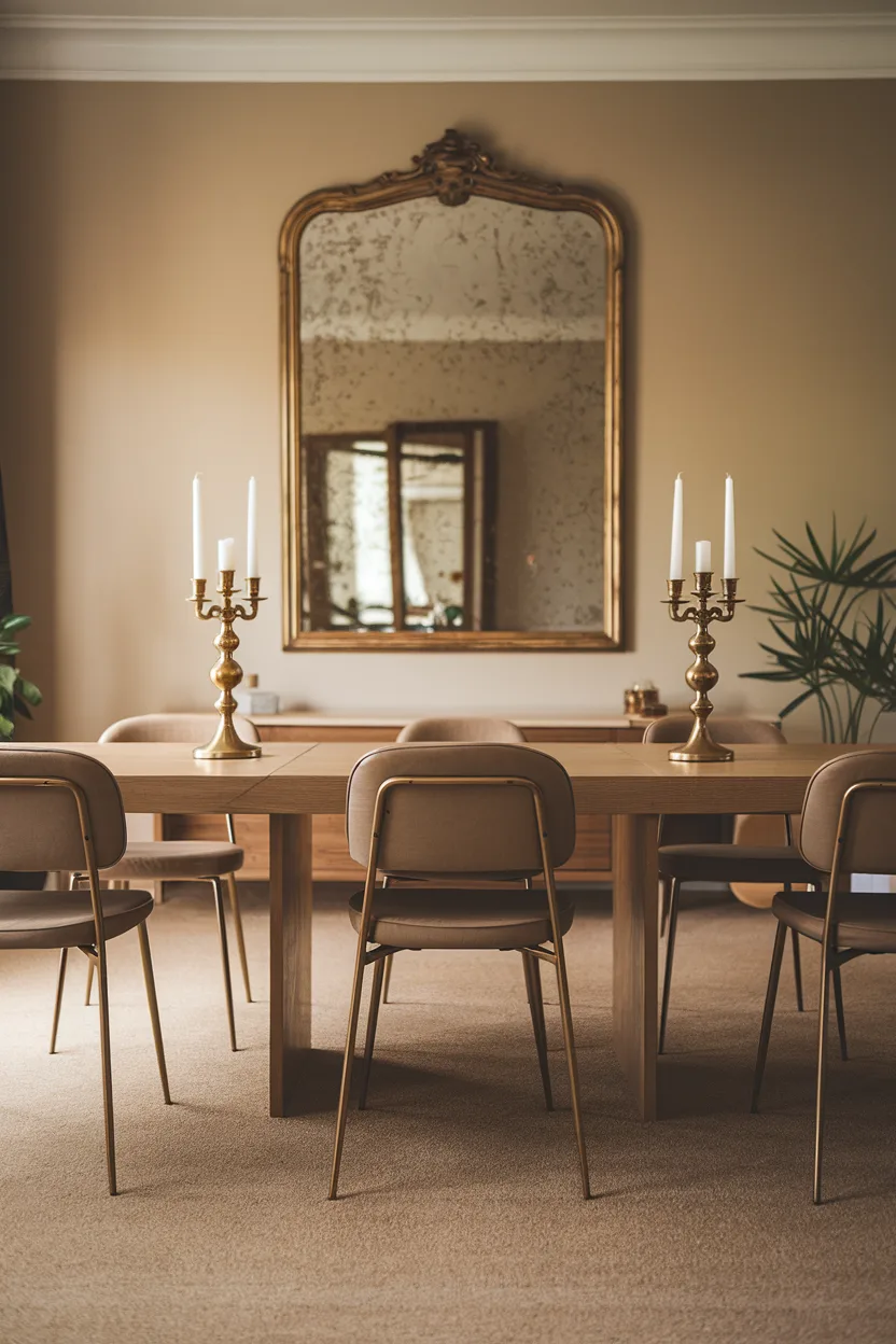 elegant dining room metallic accents