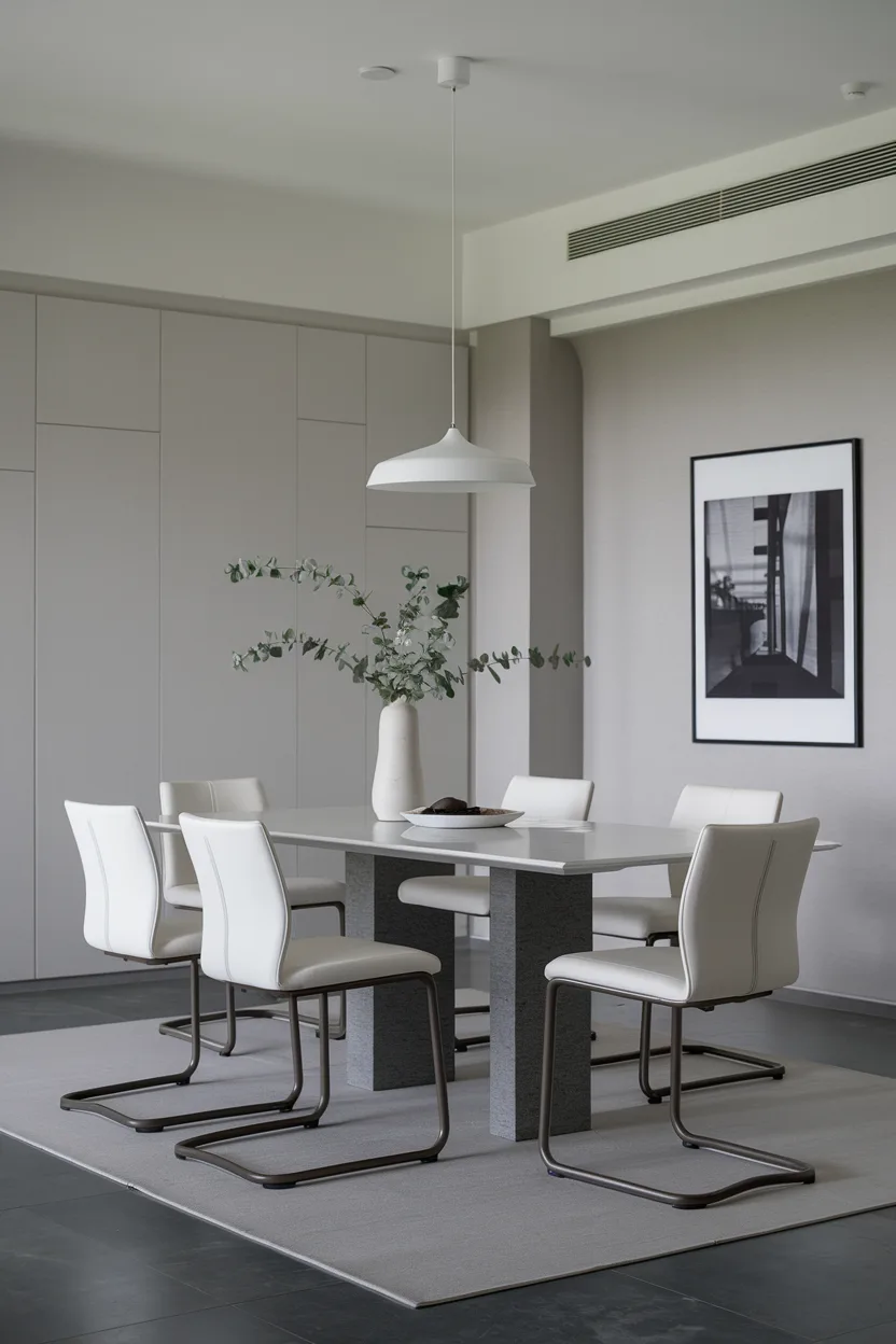 elegant dining room minimal clutter