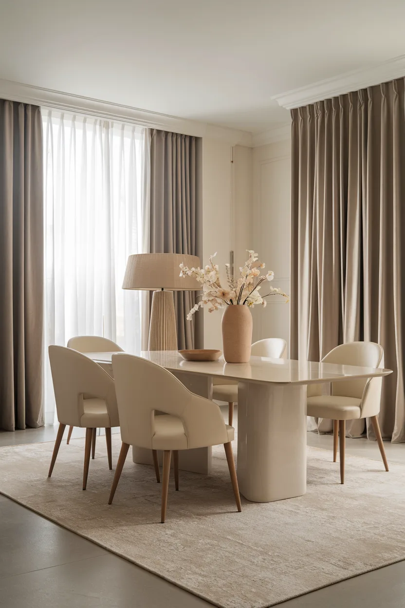 elegant dining room monochromatic