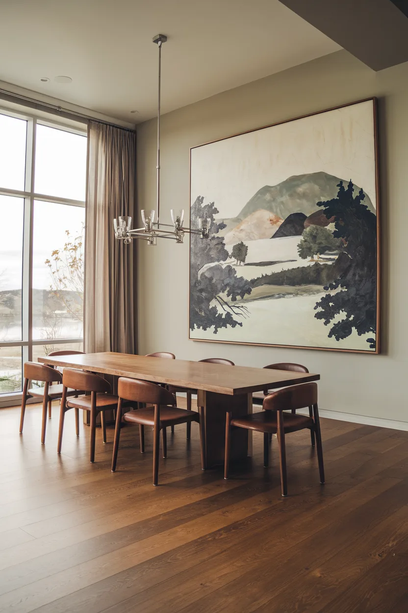 elegant dining room statement artwork