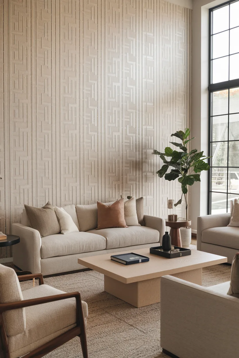 empty wall living room accent wallpaper