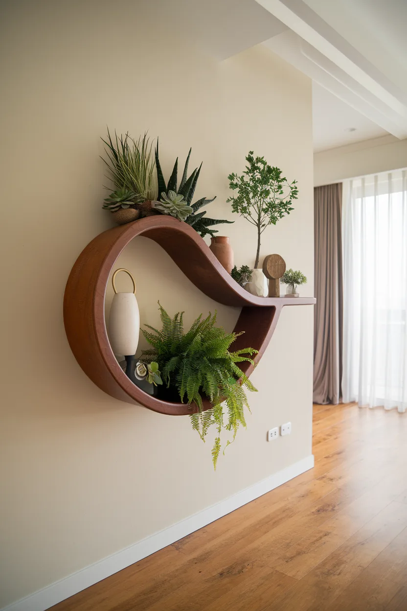 empty wall living room greenery