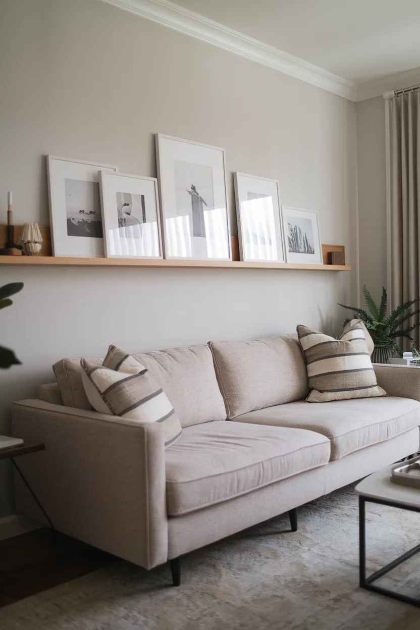 empty wall living room photo ledge