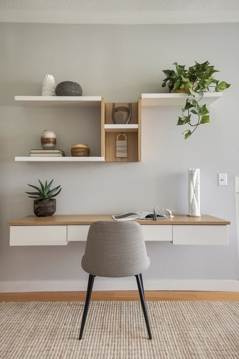 empty wall living room wall mounted desk