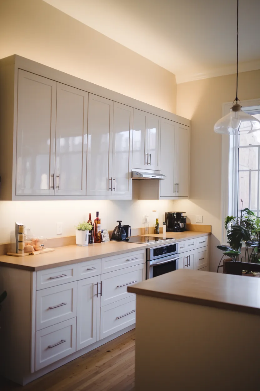 above cabinet decor ambient lighting