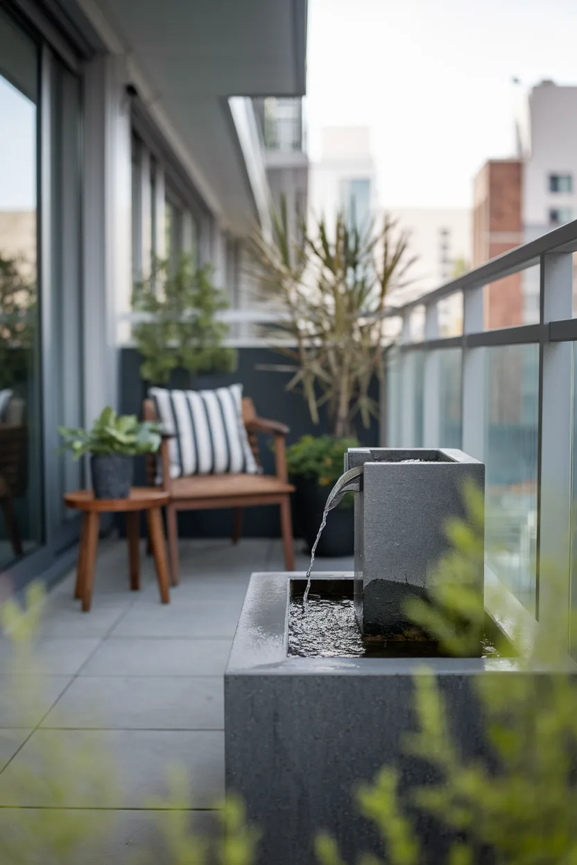 balcony small water feature