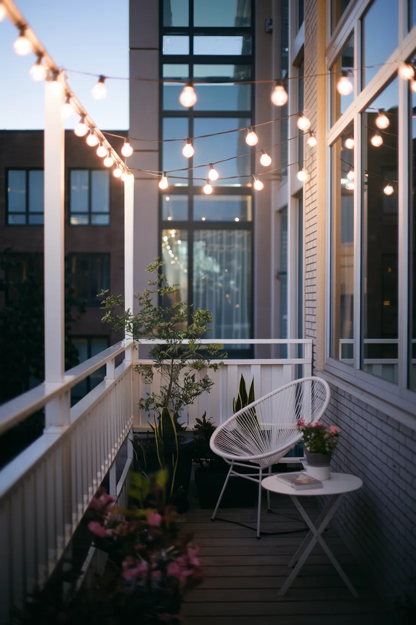 balcony string lights