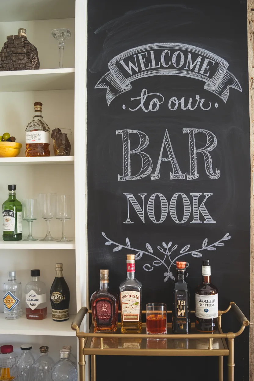 bar nook ideas chalkboard