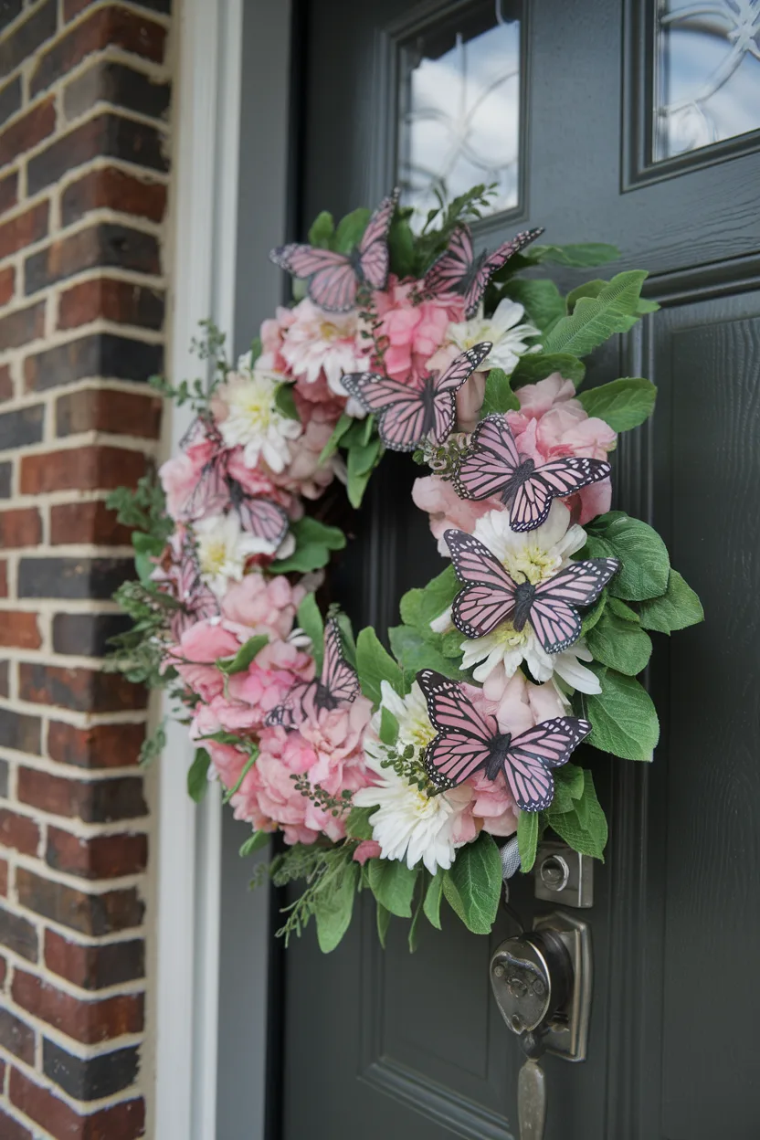 easter wreath butterfly