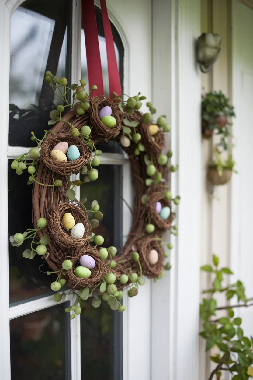 easter wreath nest inspired wreath