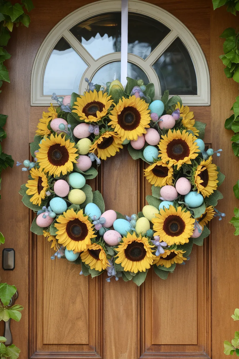 easter wreath sunflower