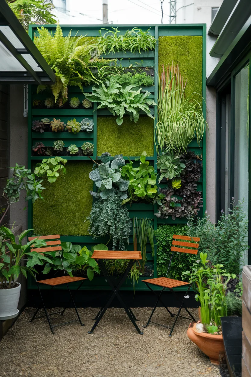 small garden green wall