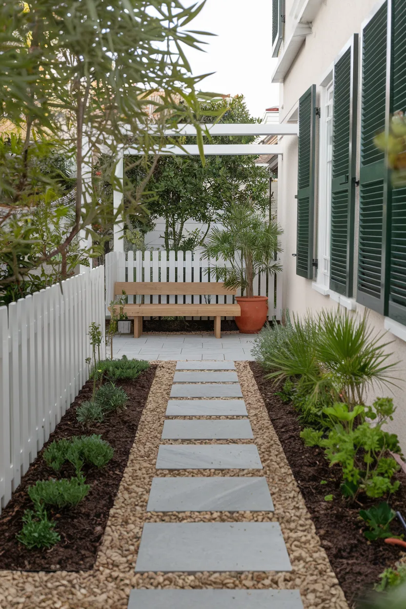 small garden mulch pathway