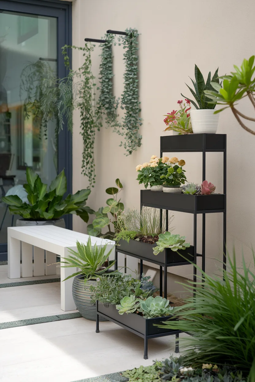 small garden multi level planters