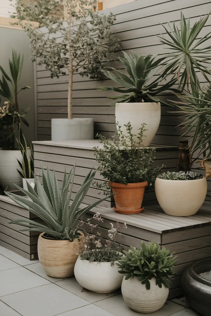 small garden potted plants