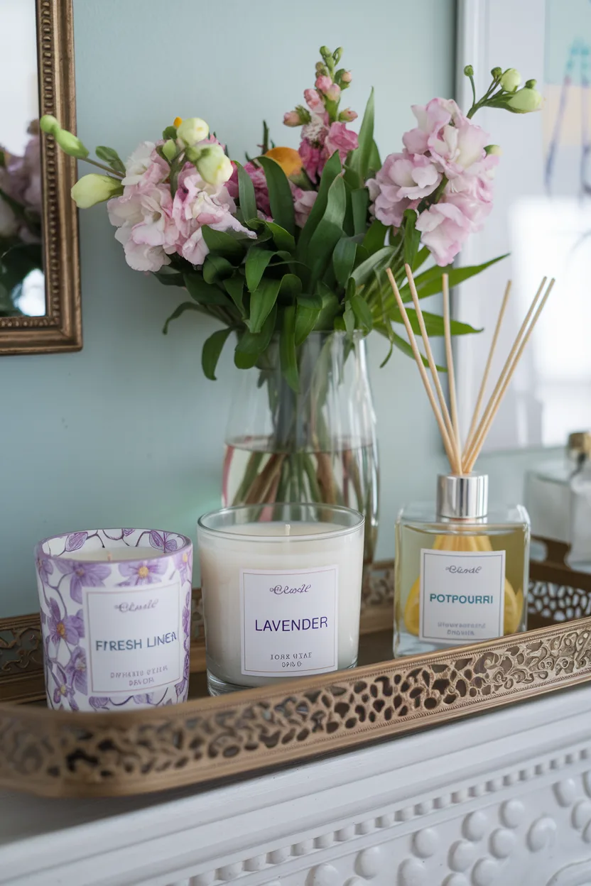 spring mantle decor highlight spring scents