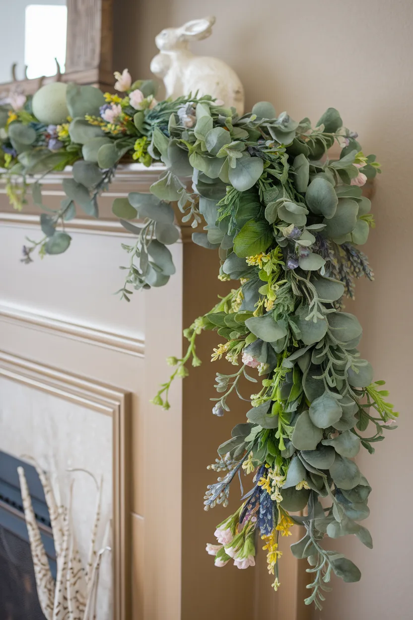 spring mantle decor spring themed garland