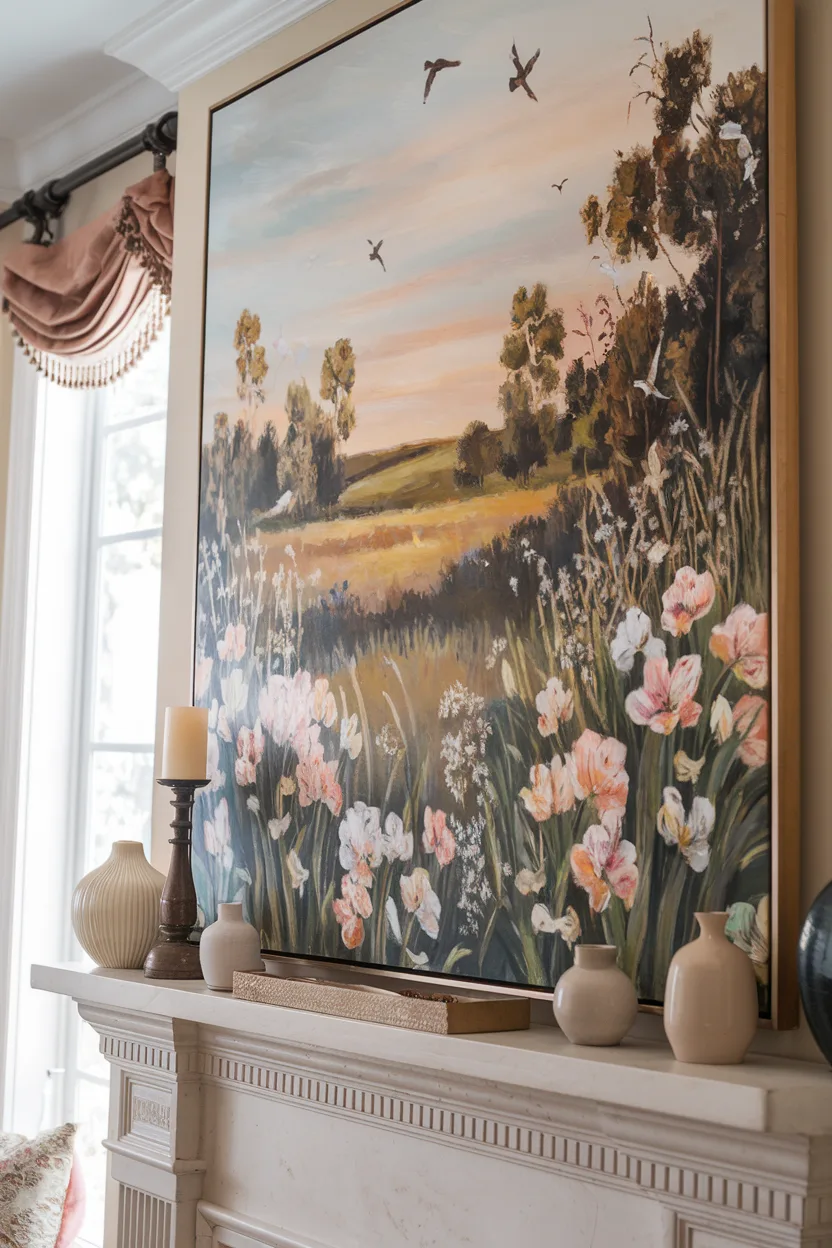 spring mantle decor statement artwork