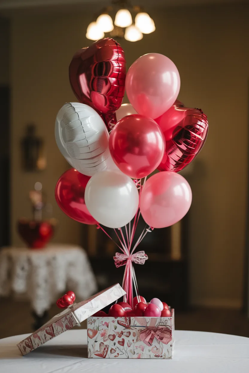 valentines centerpiece balloon bouquet