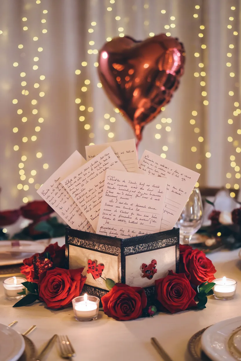 valentines centerpiece love letters