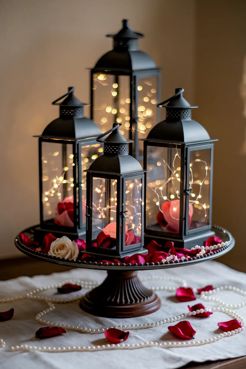 valentines centerpiece romantic lanterns