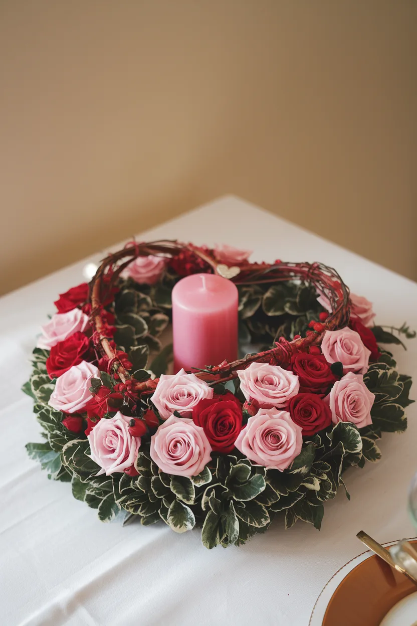 valentines centerpiece seasonal wreath