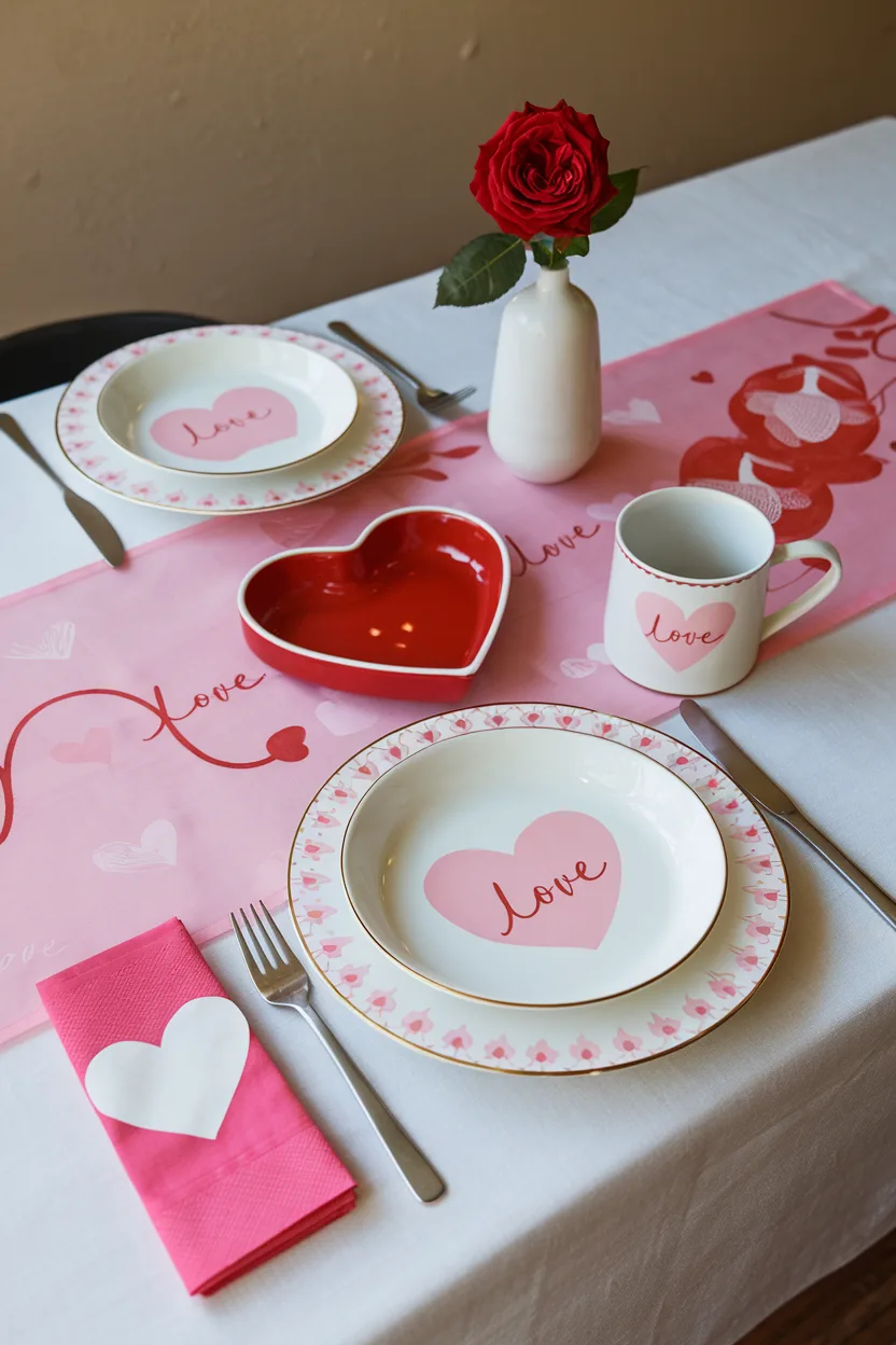 valentines decoration dishware