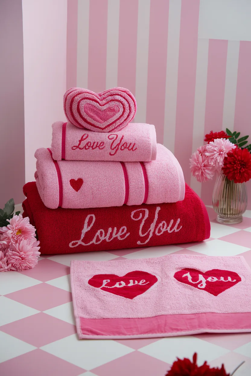 valentines decoration towels