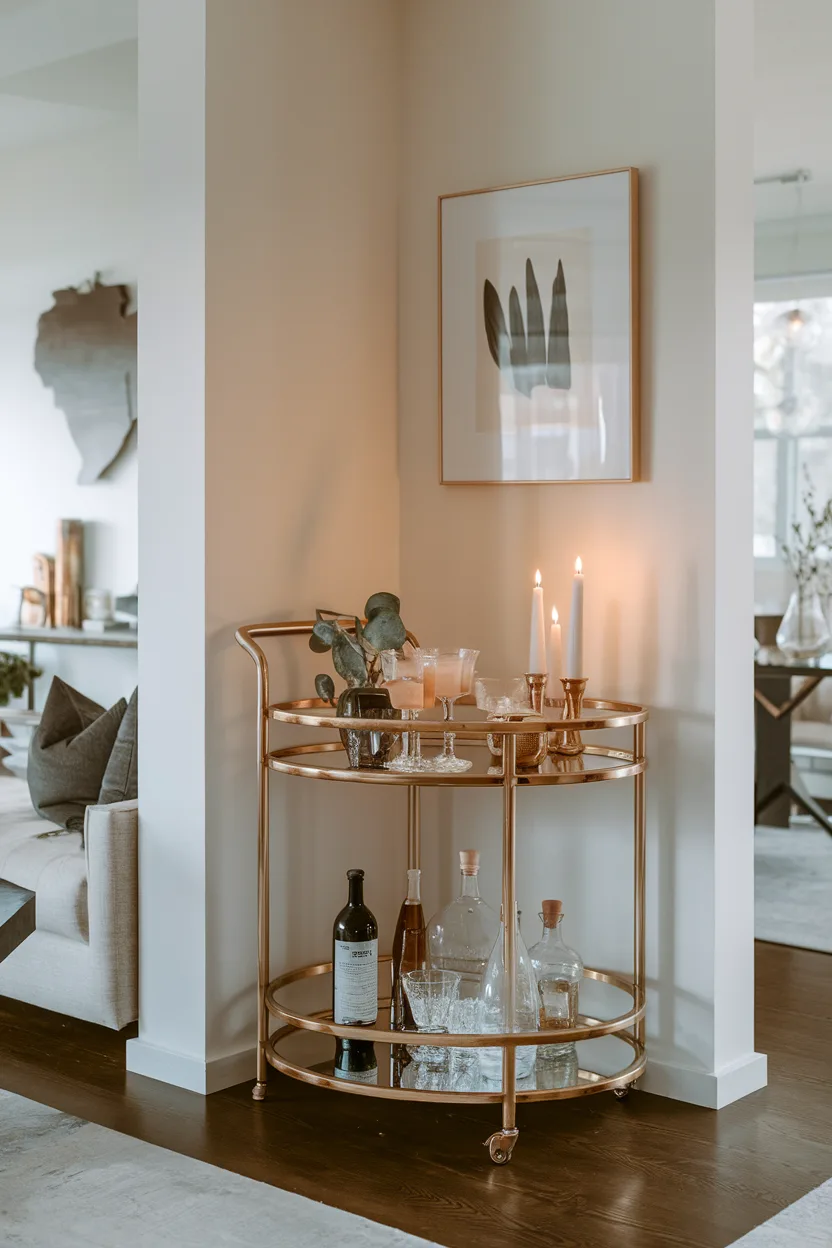 corner ideas bar cart