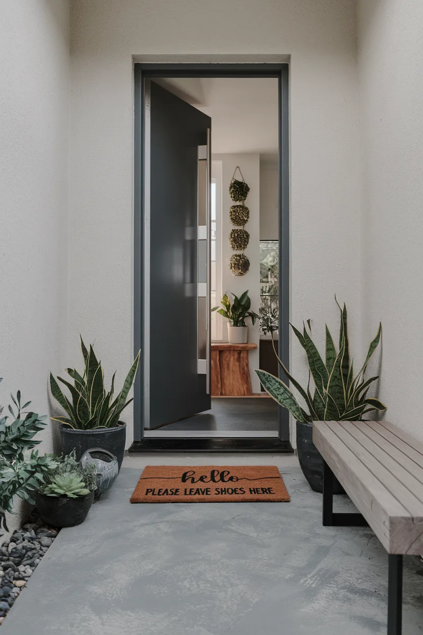 foyer decor ideas with a doormat with personality