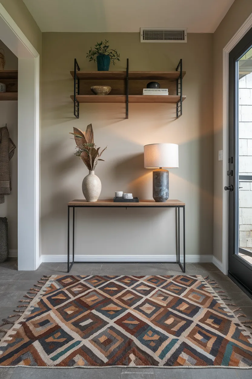 foyer decor ideas with a stylish rug